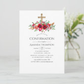 バーガンディーレッドフラワーコンファメーション 招待状 (スタンド正面)