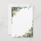 バーガンディーレッドフローラウェディングRSVP 出欠カード (裏面)