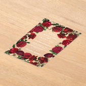 バーガンディーレッドフローラ水カラーバラ結婚ズ アクリル招待状 (レイダウン)