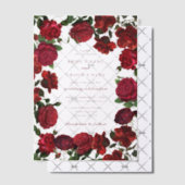 バーガンディーレッドフローラ水カラーバラ結婚ズ ベラム紙招待状 (オフセット (招待状))
