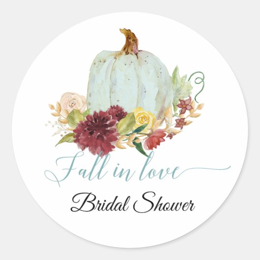 バーガンディーレッドフローラ秋インラブカボチャブライダル ラウンドシール (正面)