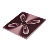 バーガンディーレッドフローラ花弁デジタルパターン タイル (側面)