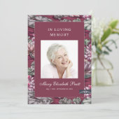 バーガンディーレッドフローラ3写真葬式プログラム (スタンド正面)