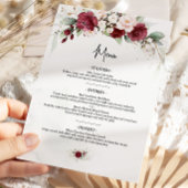 バーガンディーレッドフローラ4x9メニュー メニュー