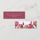 バーガンディーレッドポピー結婚式RSVPオンラインウェブサイト スキニー名刺 (正面/裏面)