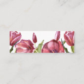 バーガンディーレッドポピー結婚式RSVPオンラインウェブサイト スキニー名刺 (裏面)