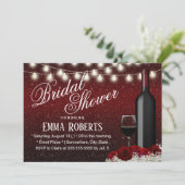 バーガンディーレッドワイン&フラワーズモダンブライダルシャワー 招待状 (スタンド正面)