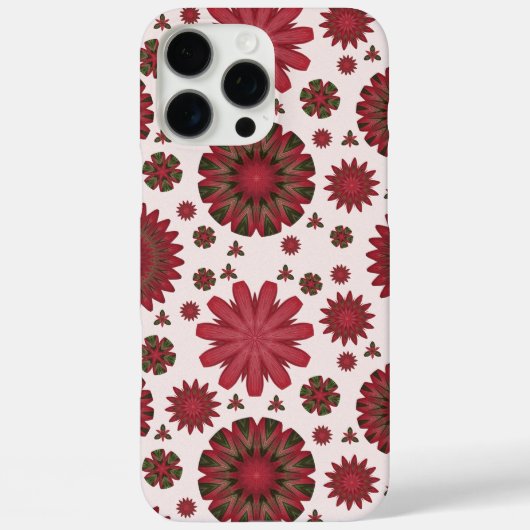バーガンディーレッド幾何学フラワーPhoneケース Case-Mate iPhoneケース (裏面)