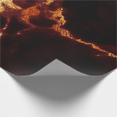 バーガンディーレッド抽象芸術金ゴールドブラックVIP大理石 ラッピングペーパー (角)