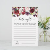 バーガンディーレッド赤面ピンクフローラデイトナイトカード (スタンド正面)