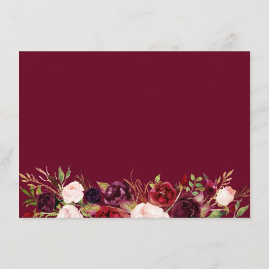 バーガンディーレッド赤面フローラアドバイスとウィッシュズカード アドバイスカード (裏面)