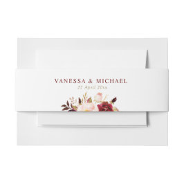 バーガンディーレッド赤面フローラベリーバンド 招待状ベリーバンド