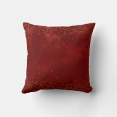 バーガンディーレッド金ゴールドグリッターホワイトメリークリスマス クッション (裏面)