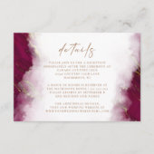 バーガンディーレッド金ゴールド結婚マーブル詳細 エンクロージャーカード (正面)