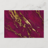 バーガンディーレッド金ゴールド結婚マーブル詳細 エンクロージャーカード (裏面)