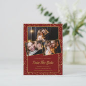 バーガンディーレッド金ゴールド3枚の写真 案内ポストカード (スタンド正面)