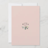 バーガンディーレッド＆ブッシュ フローラル グリーンウェディング 招待状 (裏面)