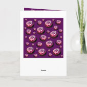 バーガンディーローンボウル絵を描油、誕生日カード カード (裏面)