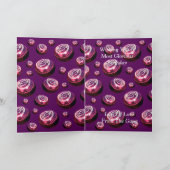 バーガンディーローンボウル絵を描油、誕生日カード カード (内部)