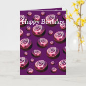 バーガンディーローンボウル絵を描油、誕生日カード カード (黄色い花)