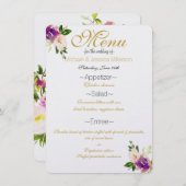 バーガンディーワインとピンクウォーターのカラーフローラメニュー メニュー (正面/裏面)