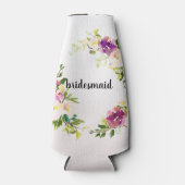 バーガンディーワインとピンクウォーターのカラーフローラ ボトルクーラー (正面)