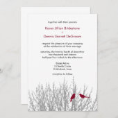 バーガンディー冬の結婚式カスタマイズ招待状 招待状 (正面/裏面)