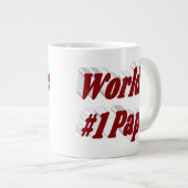 バーガンディー半文字巨大コーヒーマグ付きパパ ジャンボコーヒーマグカップ (正面右)