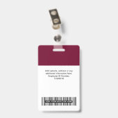 バーガンディー社員名 ビジネス ロゴ スタッフ タグ バッジ (裏面 （クリップ付）)