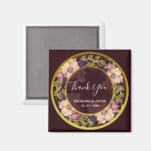 バーガンディー結婚式のお礼 マグネット (正面/裏面)