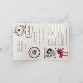 バーガンディー結婚式パスポート招待状 タイへ 招待状 (内部)