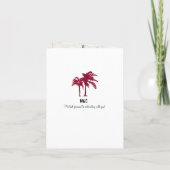 バーガンディー結婚式パスポート招待状 タイへ 招待状 (裏面)