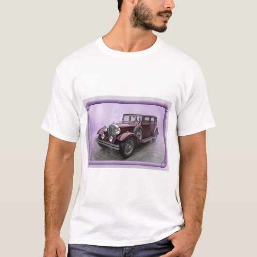 バーガンディー色の1930年代高級セダン Tシャツ (正面)