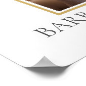 バーガンディー アイボリー ホワイト フラワーフォト  お別れ・追悼記念 ポスター (角)