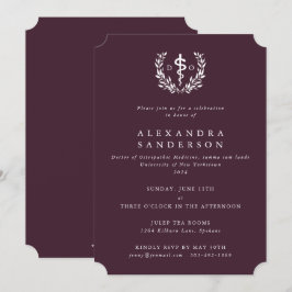 バーガンディー オステオパシー医学博士号 卒業 招待状