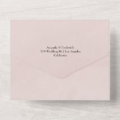 バーガンディー、ネイビー、ブッシュの花の結婚式 オールインワン招待状 (裏面)