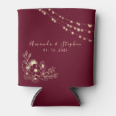 バーガンディー パーソナライズ ウェディング 缶クーラー (正面)