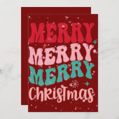 バーガンディー メリークリスマス カード (正面/裏面)