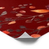 バーガンディー ラスティック オータム イン ラブ ウェディング ウェルカム サイン (角)