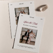 バーガンディー 結婚式の案内状 写真入り 招待状