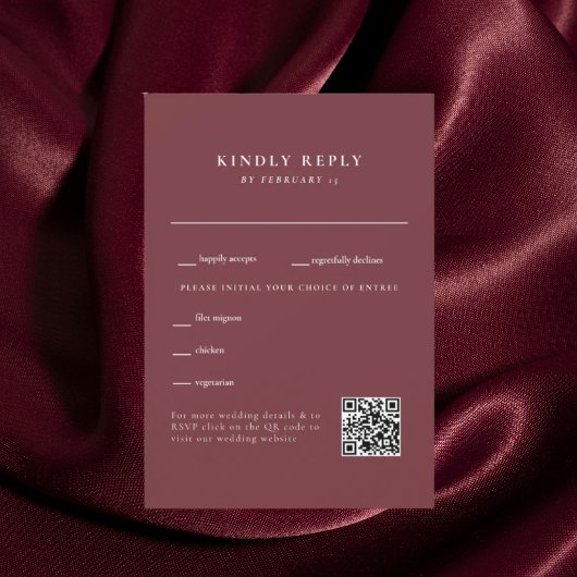 バーガンディー 結婚式 QRコード RSVP