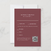 バーガンディー 結婚式 QRコード RSVP (正面)