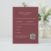 バーガンディー 結婚式 QRコード RSVP (スタンド正面)