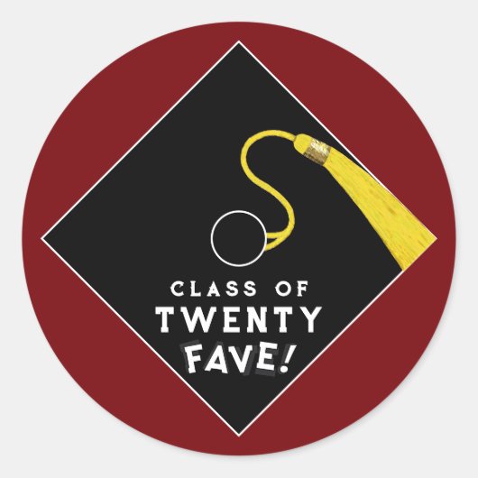 バーガンディー 2025年度卒業クラス ラウンドシール (正面)