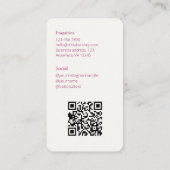 バーガンディ写真ソーシャルQRコード 名刺 (裏面)
