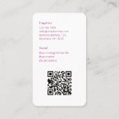 バーガンディ写真ソーシャルQRコード 名刺 (裏面)