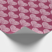 バーガンディ包装ハートの装飾紙 ラッピングペーパー (角)