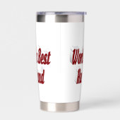 バーガンディ半文字の夫 保温保冷タンブラー (左面)