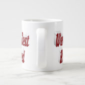 バーガンディ半文字の巨大コーヒーマグを持つ夫 ジャンボコーヒーマグカップ (裏面)