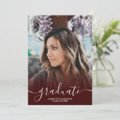 バーガンディ大学院のスクリプト写真卒業 招待状 (スタンド正面)